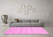 Machine Washable Oriental Pink Traditional Rug in a Living Room, wshabs3961pnk