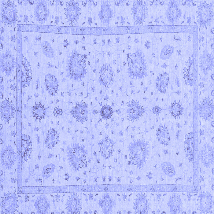 Square Machine Washable Oriental Blue Traditional Rug, wshabs3961blu