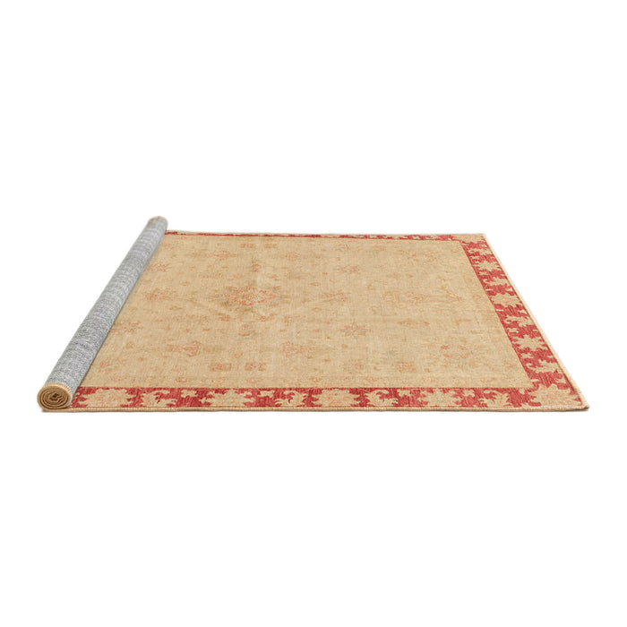 Sideview of Machine Washable Abstract Yellow Rug, wshabs3962