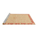 Sideview of Machine Washable Abstract Yellow Rug, wshabs3962