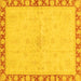 Square Oriental Yellow Traditional Rug, abs3962yw