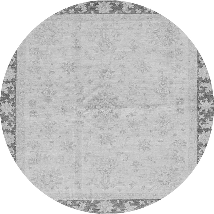 Round Oriental Gray Traditional Rug, abs3962gry