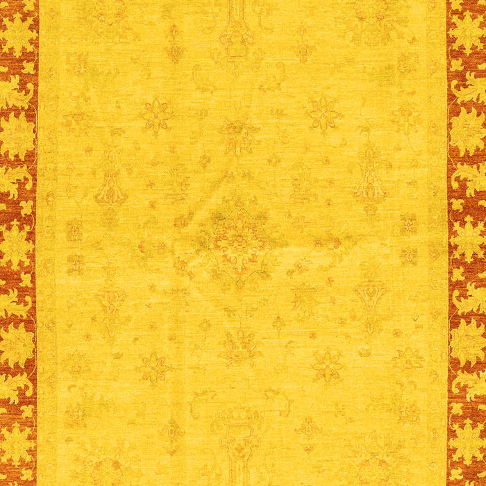 Machine Washable Oriental Yellow Traditional Rug, wshabs3962yw