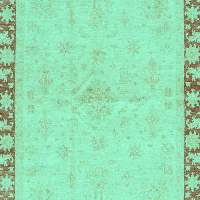 Machine Washable Oriental Turquoise Traditional Area Rugs, wshabs3962turq