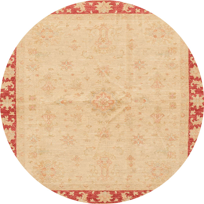 Round Machine Washable Abstract Yellow Rug, wshabs3962