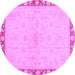 Round Oriental Purple Traditional Rug, abs3962pur