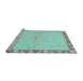 Sideview of Machine Washable Oriental Light Blue Traditional Rug, wshabs3962lblu