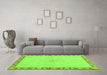 Machine Washable Oriental Green Traditional Area Rugs in a Living Room,, wshabs3962grn