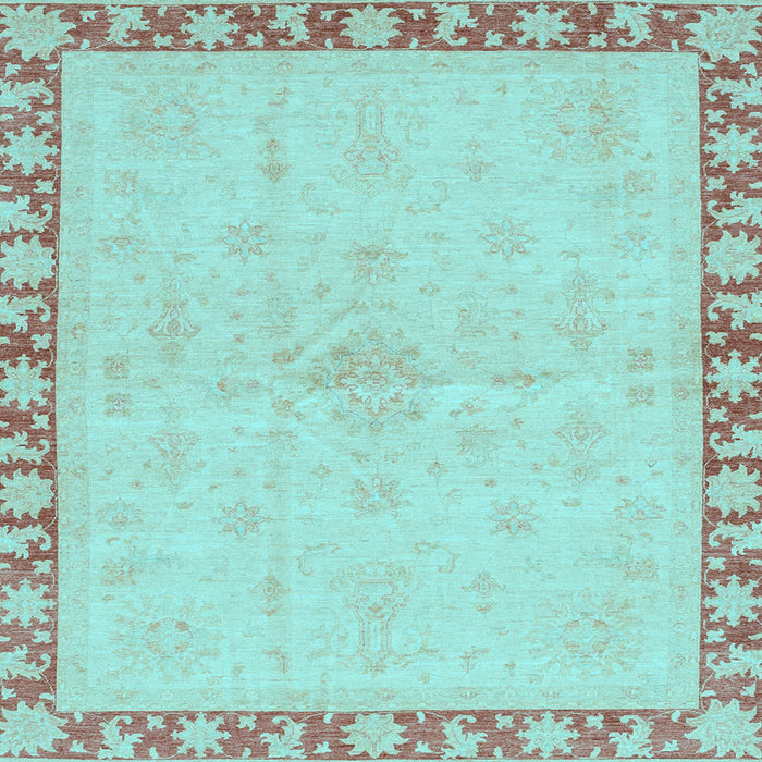 Square Oriental Light Blue Traditional Rug, abs3962lblu