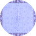 Round Oriental Blue Traditional Rug, abs3962blu