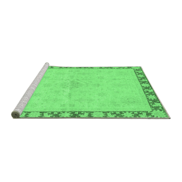 Sideview of Machine Washable Oriental Emerald Green Traditional Area Rugs, wshabs3962emgrn