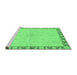 Sideview of Machine Washable Oriental Emerald Green Traditional Area Rugs, wshabs3962emgrn