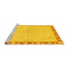 Sideview of Machine Washable Oriental Yellow Traditional Rug, wshabs3962yw