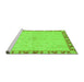 Sideview of Machine Washable Oriental Green Traditional Area Rugs, wshabs3962grn