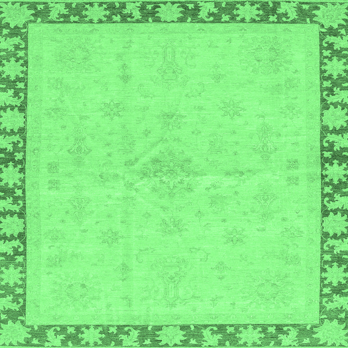 Square Oriental Emerald Green Traditional Rug, abs3962emgrn