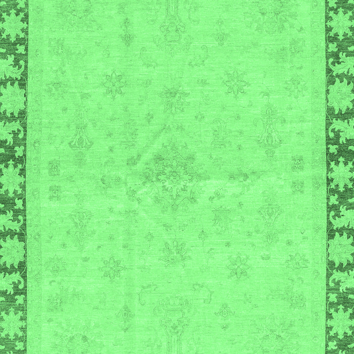 Machine Washable Oriental Emerald Green Traditional Area Rugs, wshabs3962emgrn