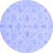 Round Oriental Blue Traditional Rug, abs3963blu