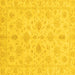 Square Machine Washable Oriental Yellow Traditional Rug, wshabs3963yw