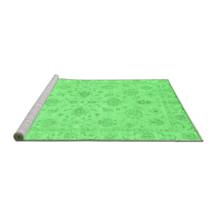 Sideview of Machine Washable Oriental Emerald Green Traditional Area Rugs, wshabs3963emgrn