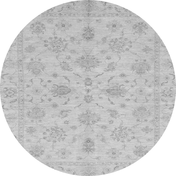 Round Machine Washable Oriental Gray Traditional Rug, wshabs3963gry