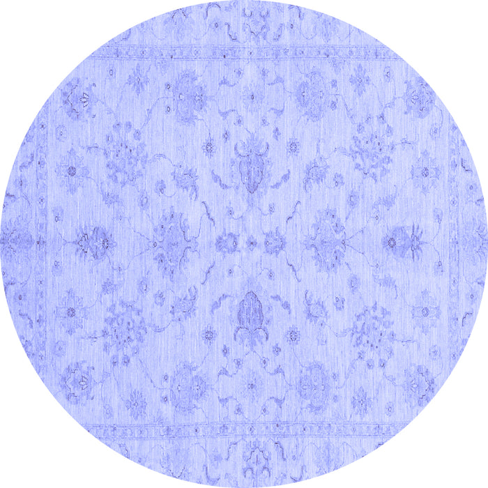 Round Machine Washable Oriental Blue Traditional Rug, wshabs3963blu