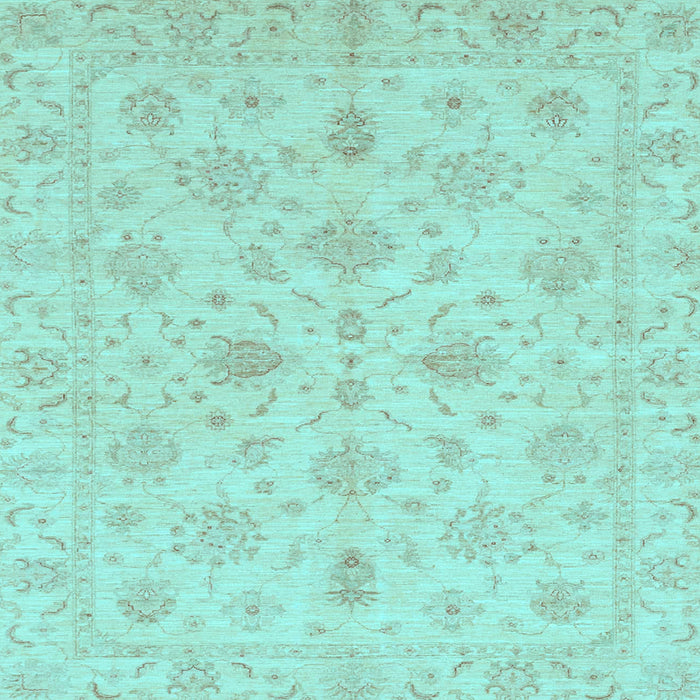 Square Oriental Light Blue Traditional Rug, abs3963lblu