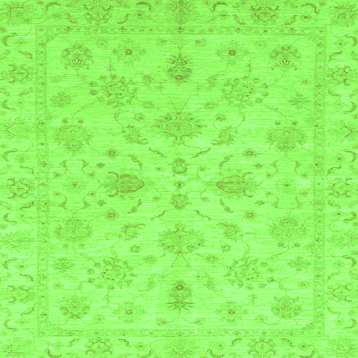 Square Oriental Green Traditional Rug, abs3963grn