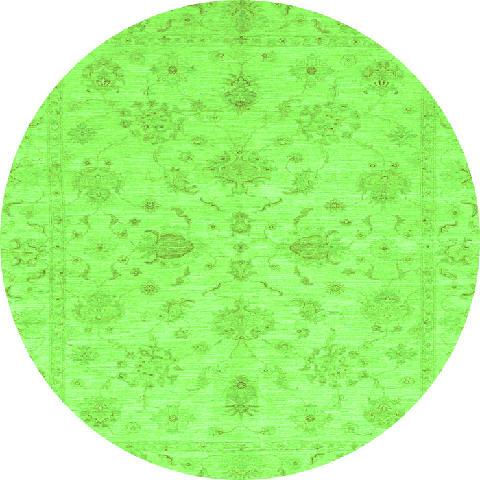 Round Oriental Green Traditional Rug, abs3963grn