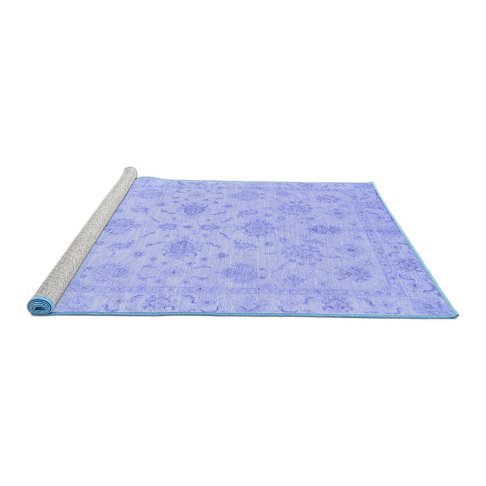 Sideview of Machine Washable Oriental Blue Traditional Rug, wshabs3963blu