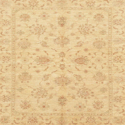 Square Abstract Mustard Yellow Oriental Rug, abs3963