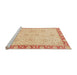 Sideview of Machine Washable Abstract Yellow Rug, wshabs3964