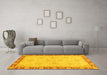 Machine Washable Oriental Yellow Traditional Rug in a Living Room, wshabs3964yw