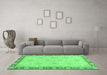 Machine Washable Oriental Emerald Green Traditional Area Rugs in a Living Room,, wshabs3964emgrn