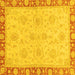 Square Machine Washable Oriental Yellow Traditional Rug, wshabs3964yw