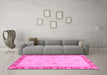 Machine Washable Oriental Pink Traditional Rug in a Living Room, wshabs3964pnk