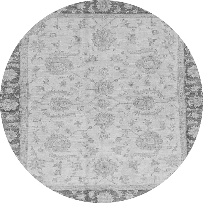Round Oriental Gray Traditional Rug, abs3964gry