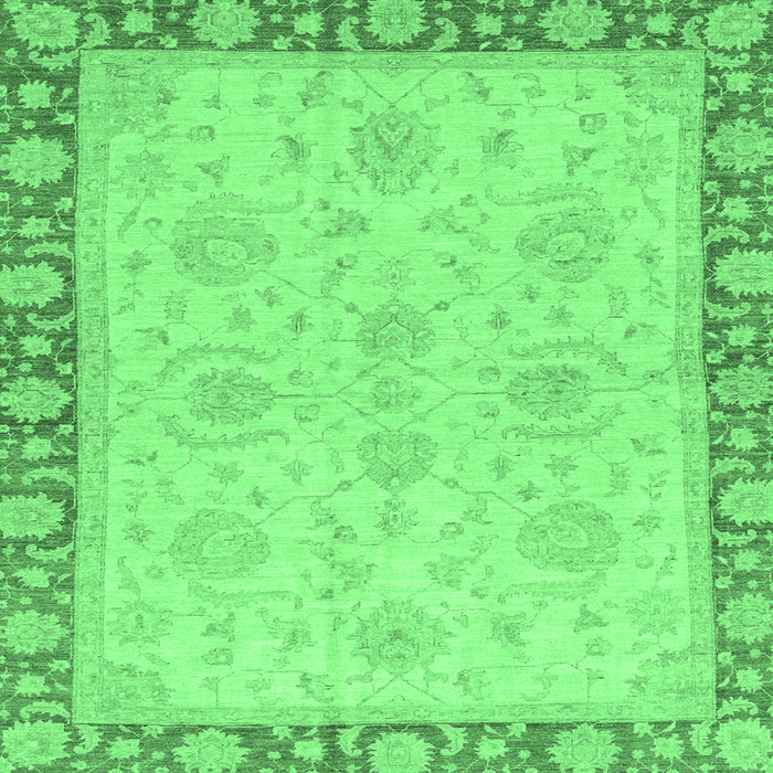 Square Oriental Emerald Green Traditional Rug, abs3964emgrn
