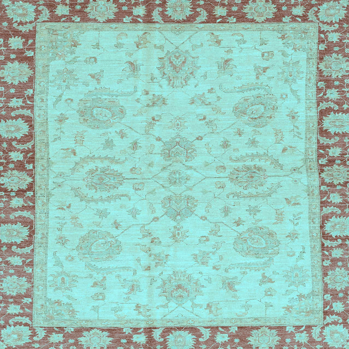 Square Oriental Light Blue Traditional Rug, abs3964lblu
