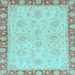 Square Oriental Light Blue Traditional Rug, abs3964lblu