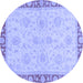 Round Oriental Blue Traditional Rug, abs3964blu