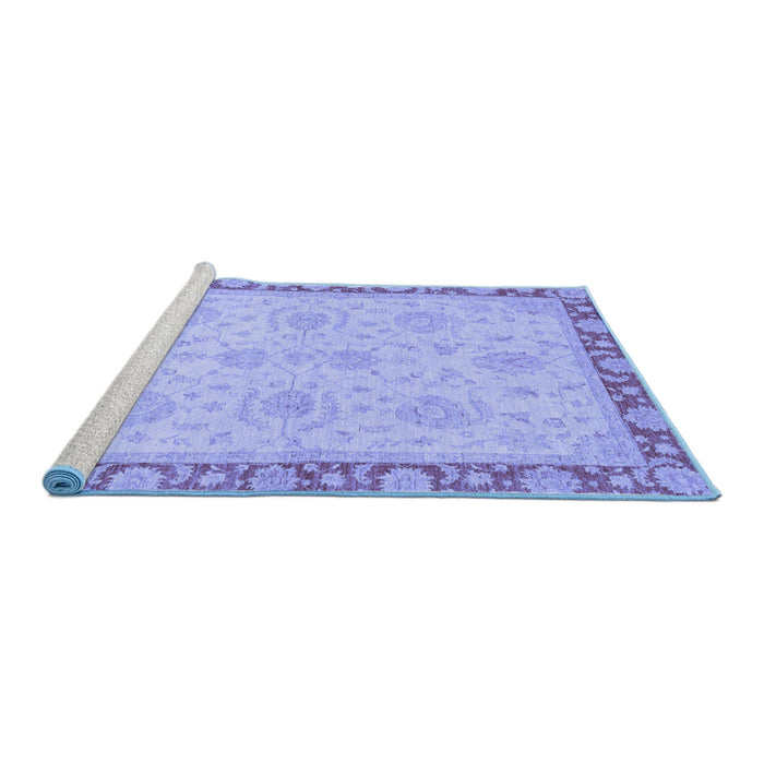Sideview of Machine Washable Oriental Blue Traditional Rug, wshabs3964blu
