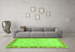 Machine Washable Oriental Green Traditional Area Rugs in a Living Room,, wshabs3964grn