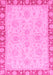 Machine Washable Oriental Pink Traditional Rug, wshabs3964pnk