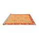 Sideview of Machine Washable Oriental Orange Traditional Area Rugs, wshabs3964org