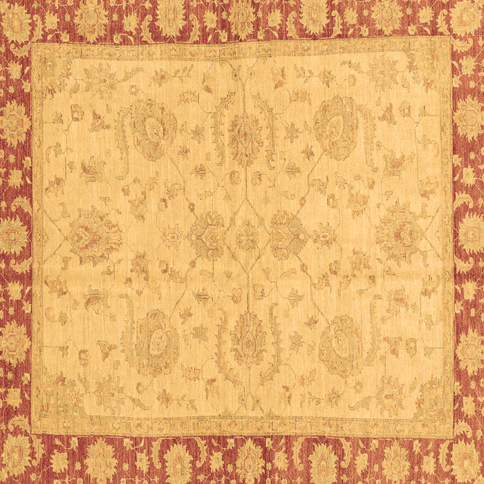 Square Oriental Brown Traditional Rug, abs3964brn