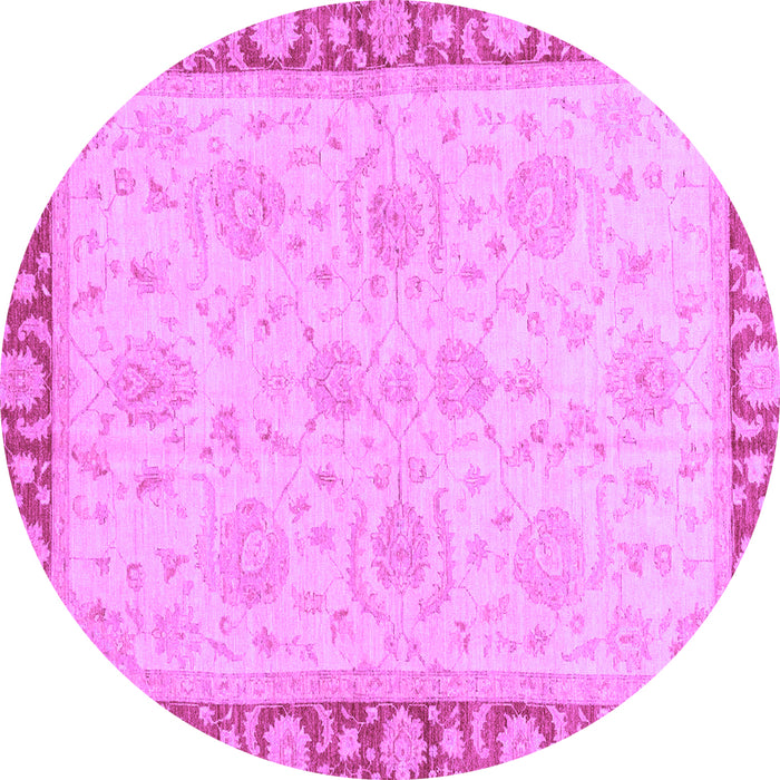 Round Machine Washable Oriental Purple Traditional Area Rugs, wshabs3964pur