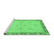 Sideview of Machine Washable Oriental Emerald Green Traditional Area Rugs, wshabs3964emgrn