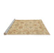 Sideview of Machine Washable Abstract Yellow Rug, wshabs3965