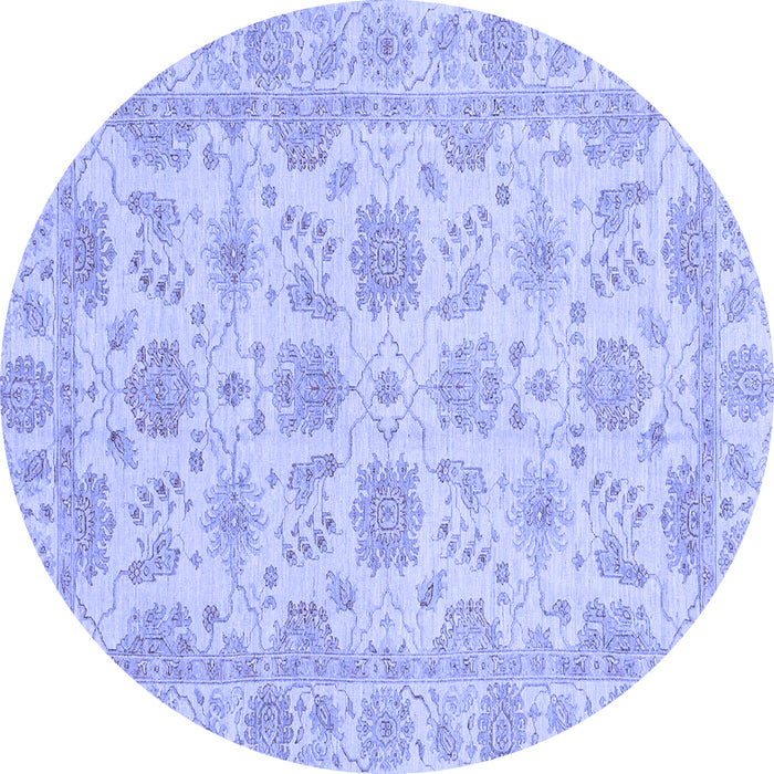 Round Oriental Blue Traditional Rug, abs3965blu