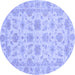 Round Oriental Blue Traditional Rug, abs3965blu